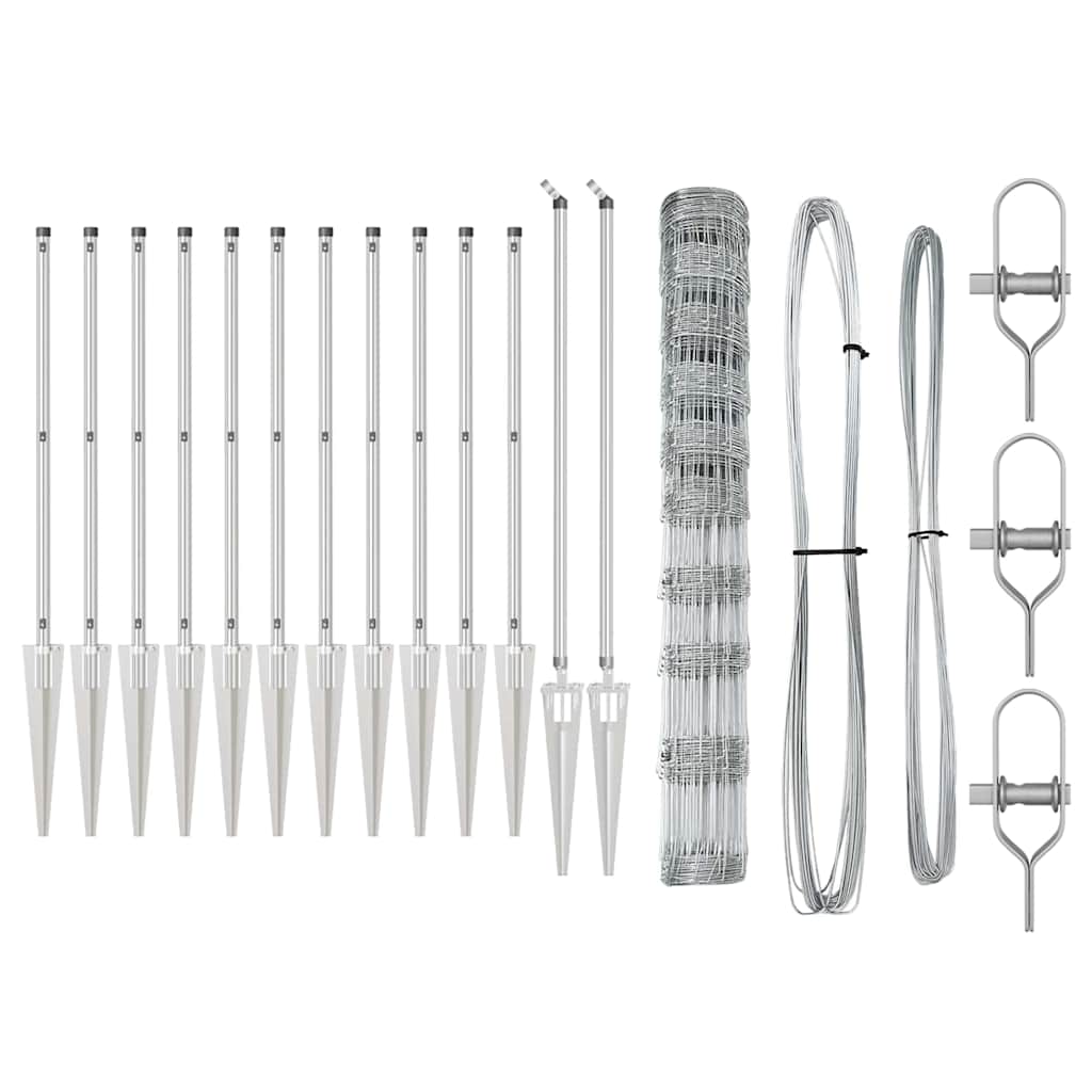 Wildzaun Silber 25 x 1,2 m Verzinkter Stahl